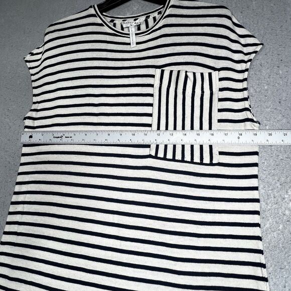 Apiece Apart Top Womens Size XS White Blue Striped Pocket Tunic 100% Cotton - Picture 6 of 13